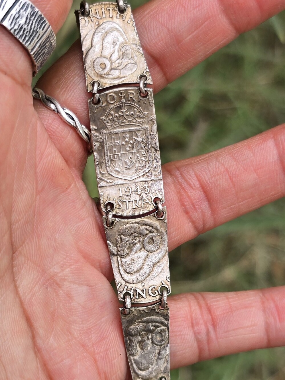RARE! Amazing Solid sterling Australian coin handmade buckle bracelet